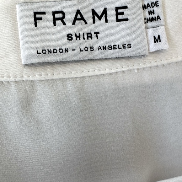 Frame Short Sleeve Button Down Silk Blouse - Picture 9 of 10